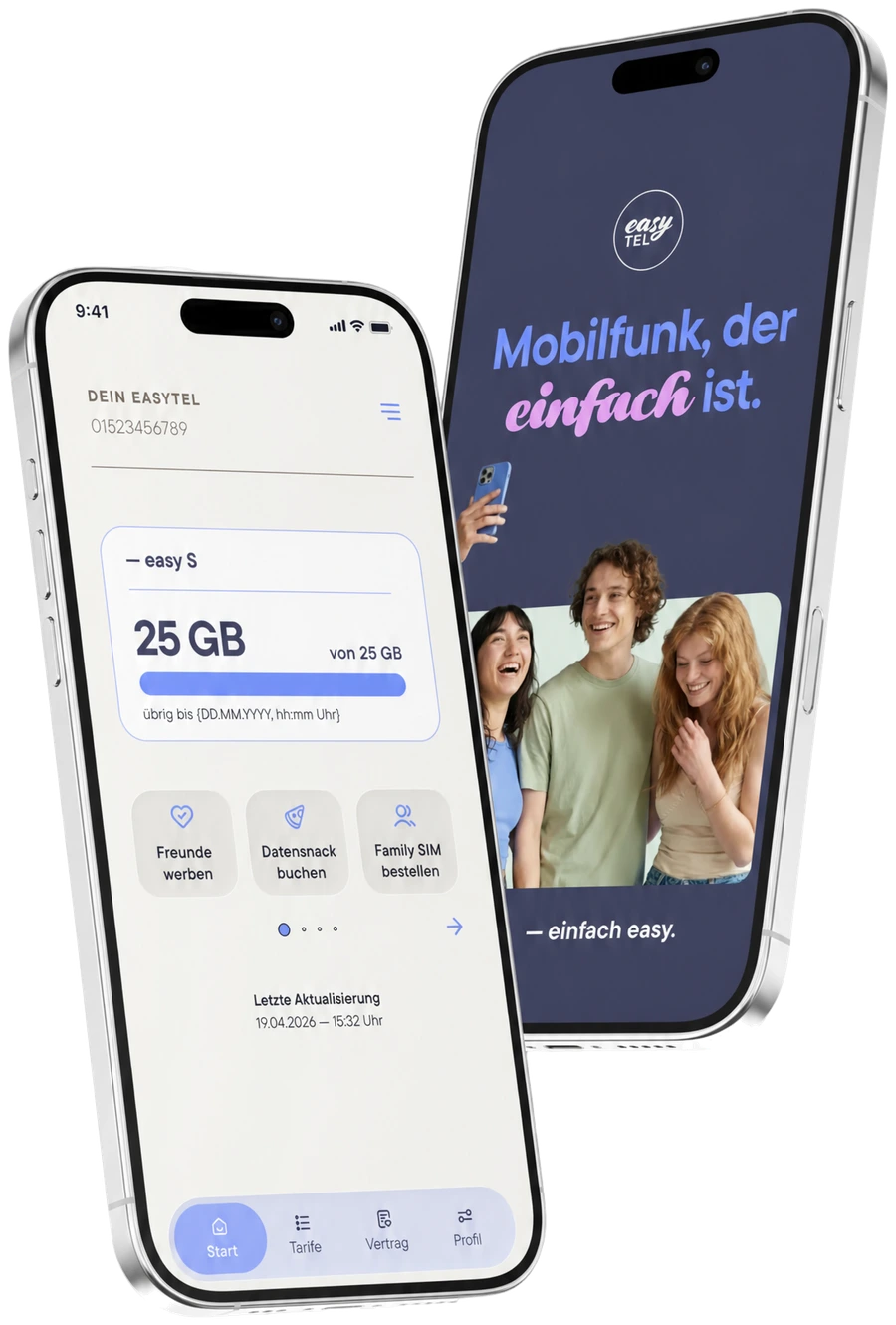 easyTEL App-Mockup
